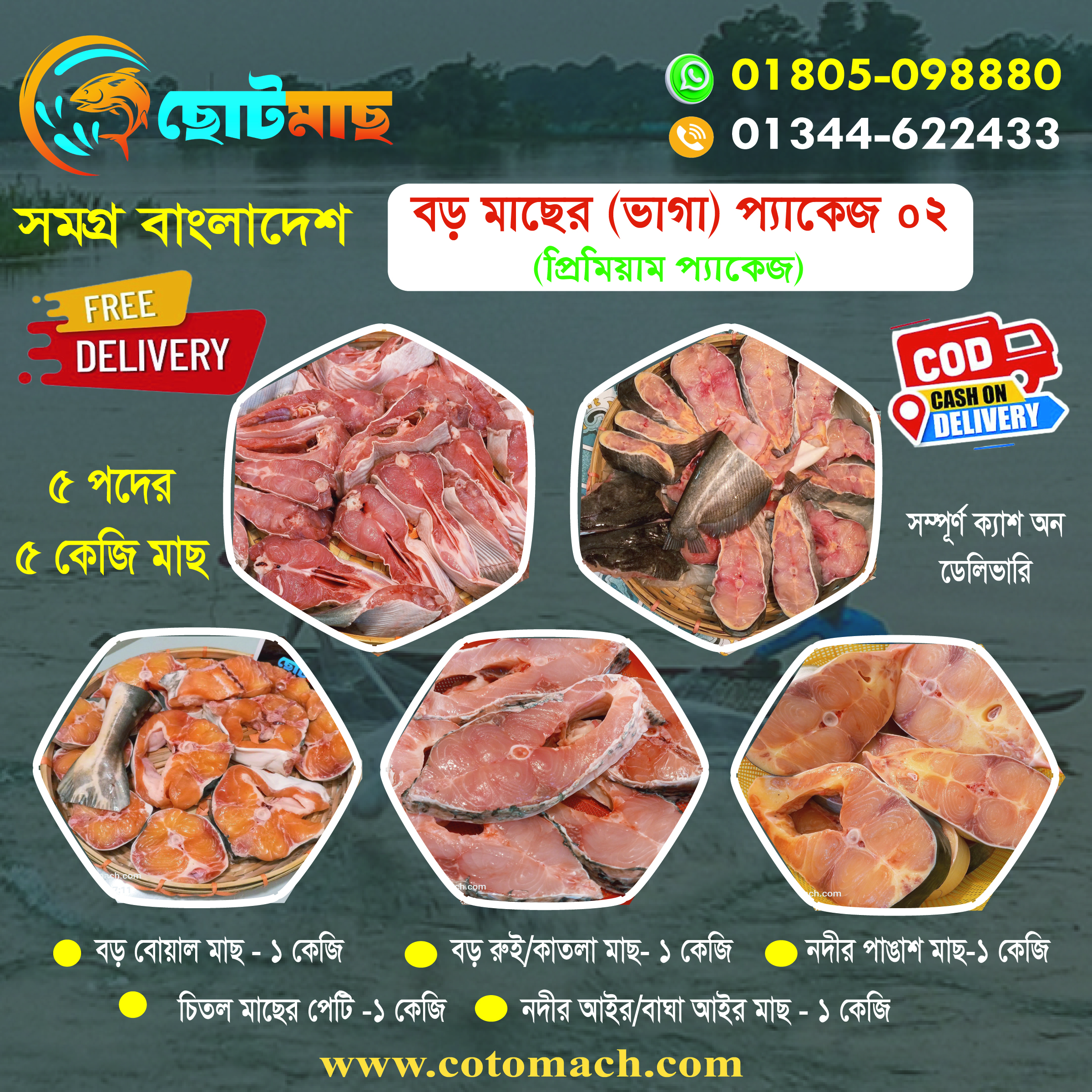মাছের (ভাগা-প্রিমিয়াম প্যাকেজ): [কোড-02] -(৫ কেজি)
